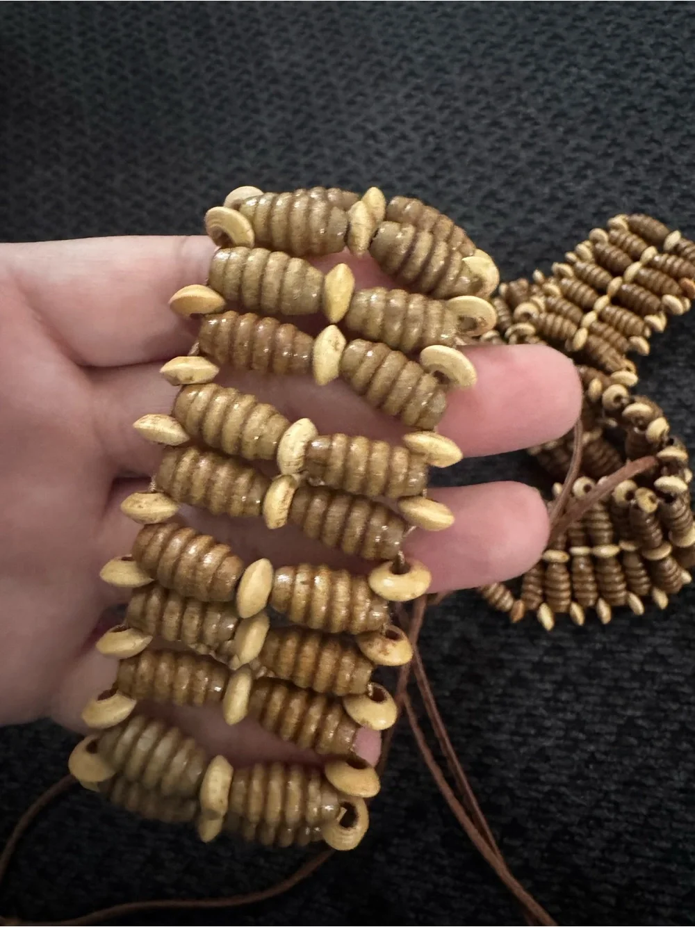 Handmade Wooden Beaded Tie Belt – Boho/Tribal Style